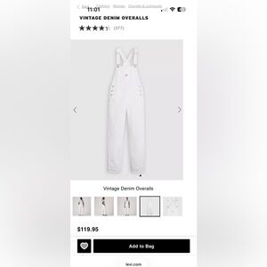 Levi's Women's White Denim Overalls